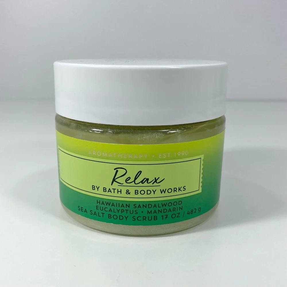 Bath & Body Works Aromatherapy RELAX Sea Salt Exfoliating Body Scrub 17 oz Jar